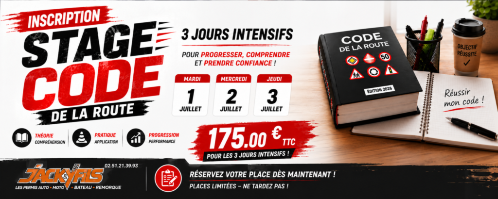 Satge Code 3 jours !